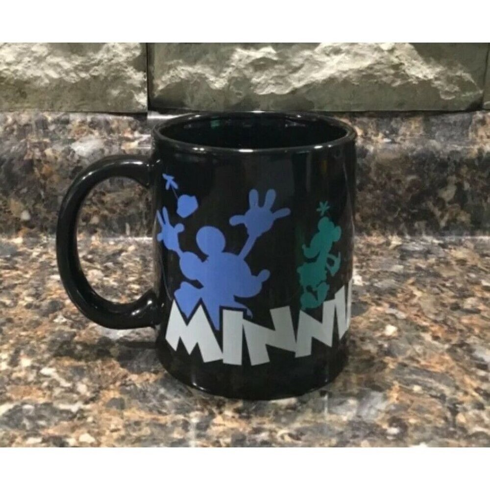 Disney Minnie Mouse multiple colored silhouette black coffee mug cup